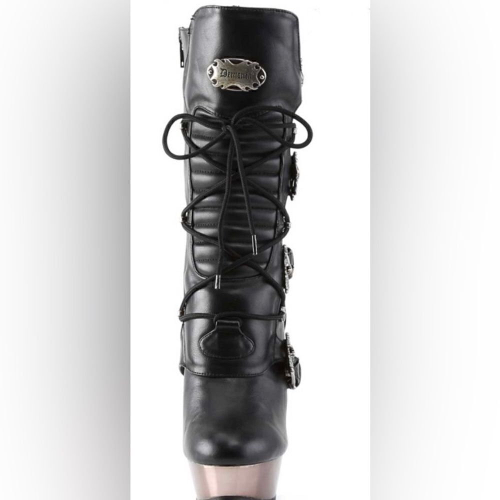 Demonia Muerto Skull Booties - Picture 2 of 5